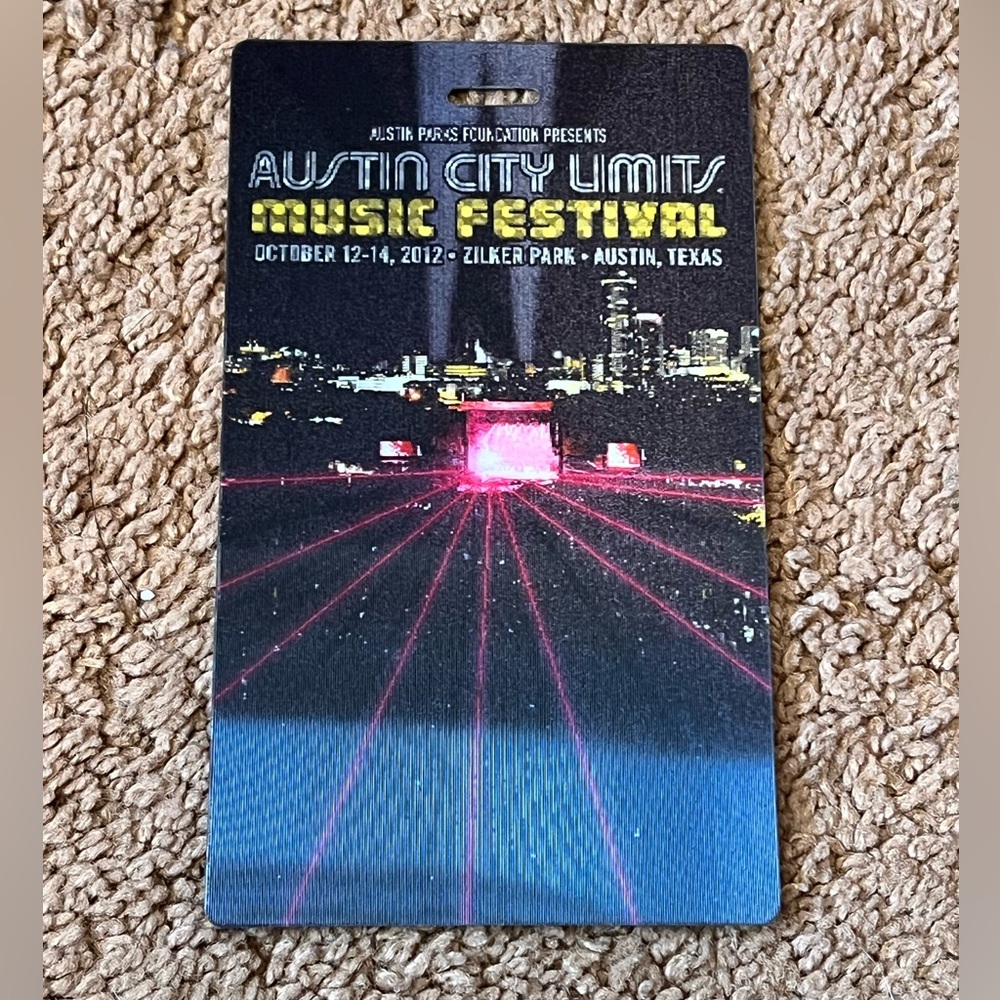 2012 ACL Austin City Limits Texas Music Festival Promo Band Lanyard Card